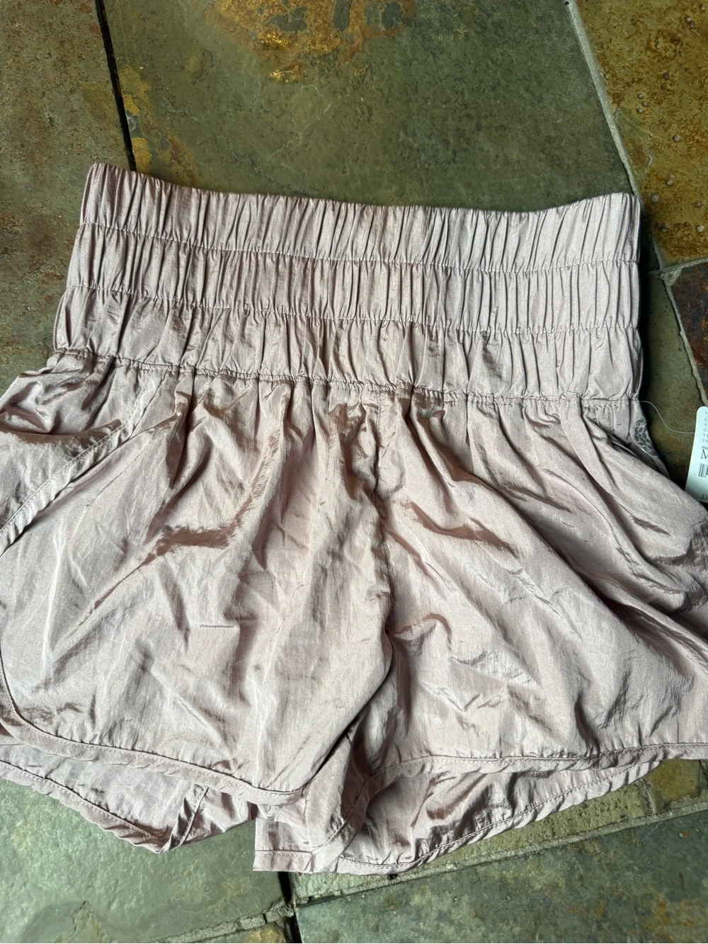 Free Peopls Lavendar Smocked Waist Athletic Shorts